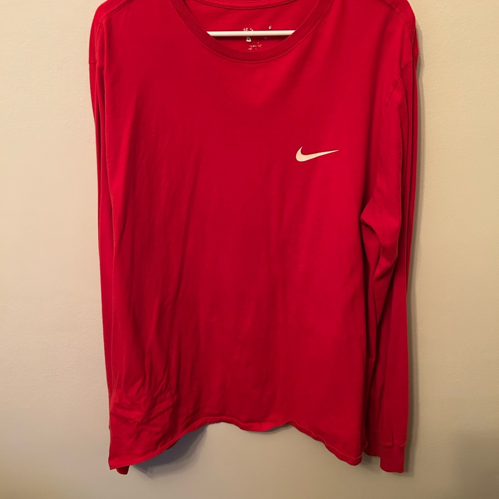 Nike Red Crew Neck Shirt Women XL extra large